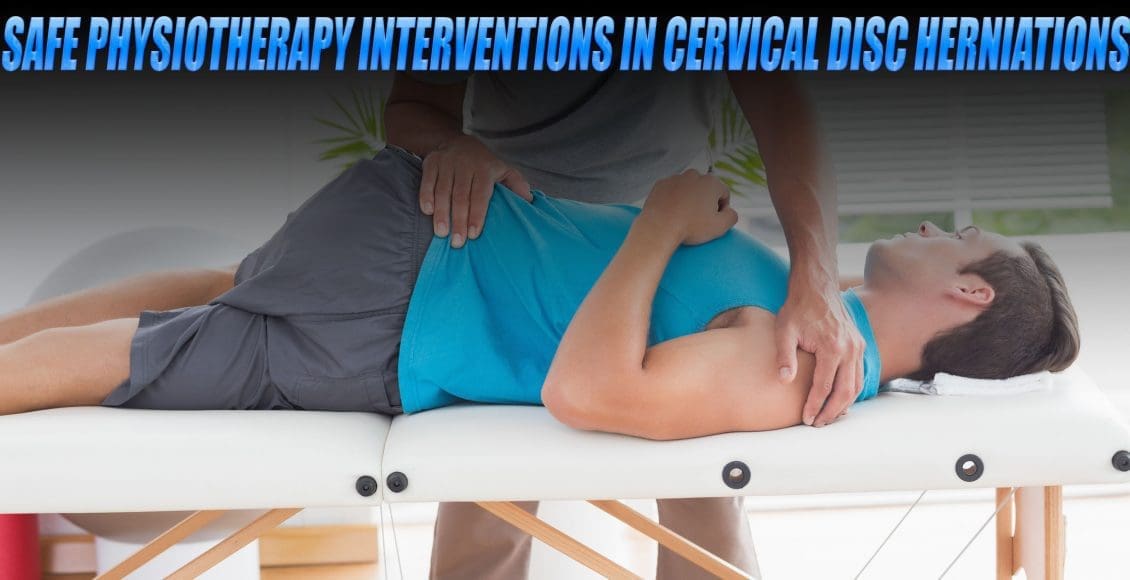 Image of a physiotherapist treating a patient with cervical disc herniations.